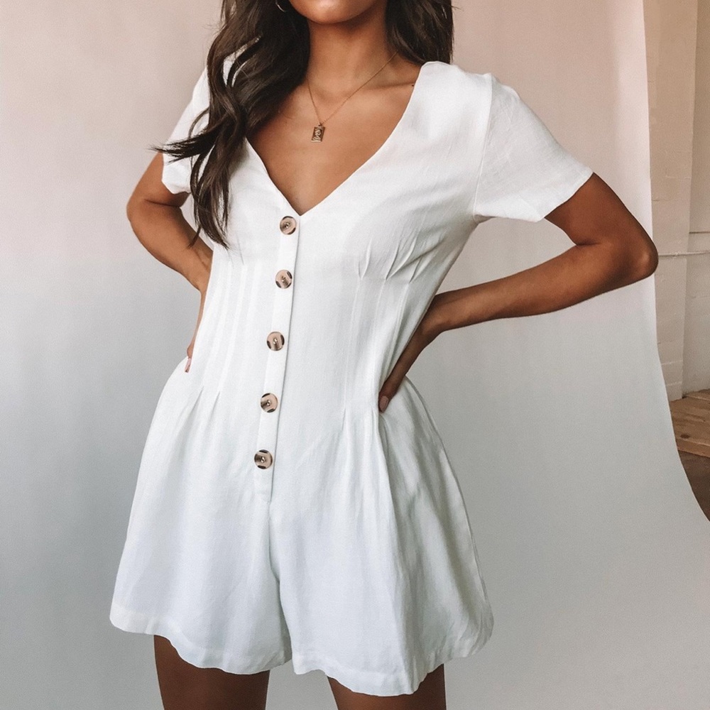 White linen romper